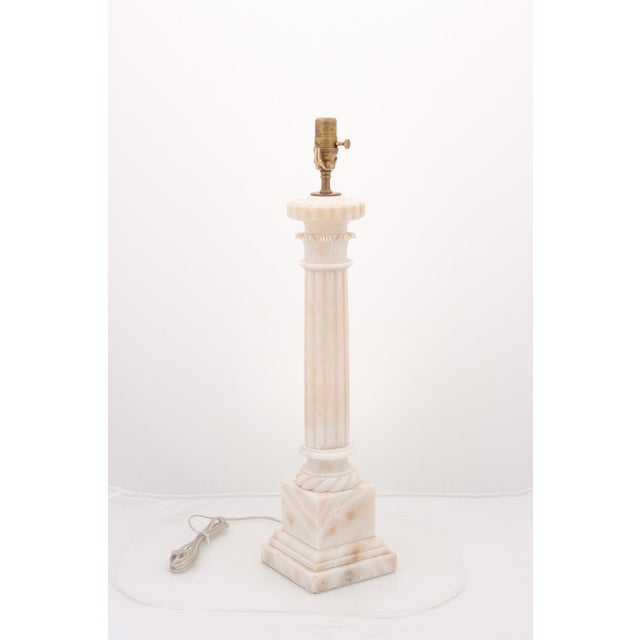 1940s 1940s Large Neo-Classical Empire Alabaster Columns, France - a Pair For Sale - Image 5 of 8