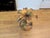 Arthur Court Rare Vintage Arthur Court Verdigris Gilt and Glass Lily Flower Side Table/Single For Sale - Image 4 of 7