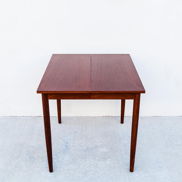 Vintage Danish Modern Expandable Oak Dining Table With Four Leaves For Sale - Image 10 of 10