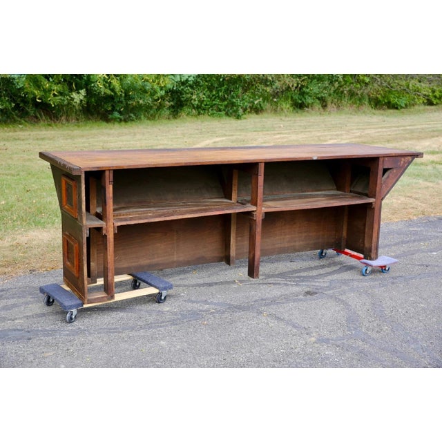Early 20th Century Antique 9-Foot Industrial Store Counter / Kitchen Island Bar For Sale - Image 5 of 5