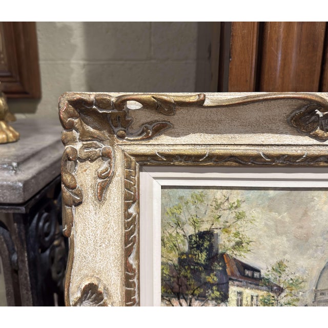Mid-Century French Montmartre and Sacré-Cœur Oil Painting Signed v. Lebot For Sale In Dallas - Image 6 of 9