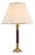 Vintage Brass Table Lamp with Burgundy Column, 1950s For Sale