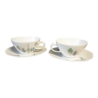 Mid 20th Century Rosethal Cups and Saucers Set- 4 Pieces For Sale