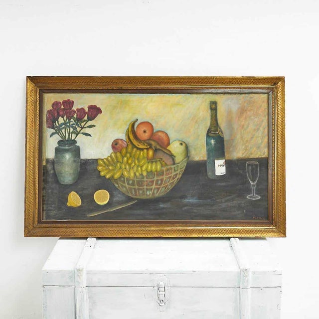 M. Piccoli, Still Life, 20th Century, Oil on Panel For Sale - Image 5 of 5