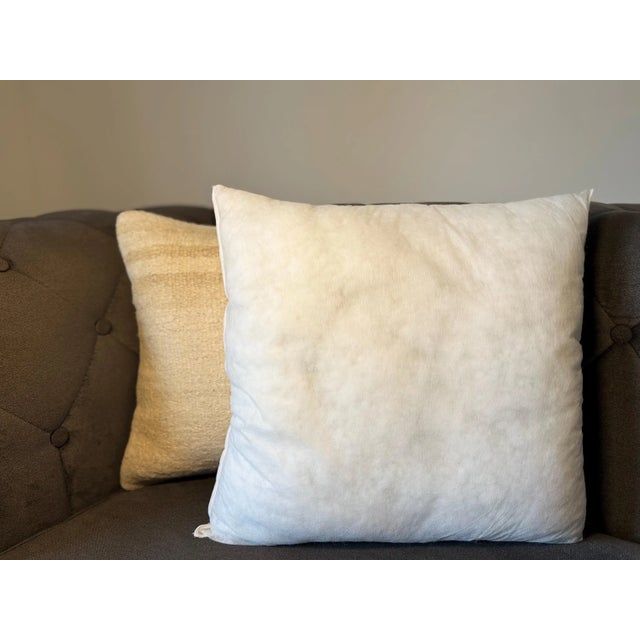 Handwoven Hemp Cushion, Natural Ivory Warm Beige Ombre Pillow, Turkish Anatolian Pillow With Insert, 16x16 In For Sale In New York - Image 6 of 9