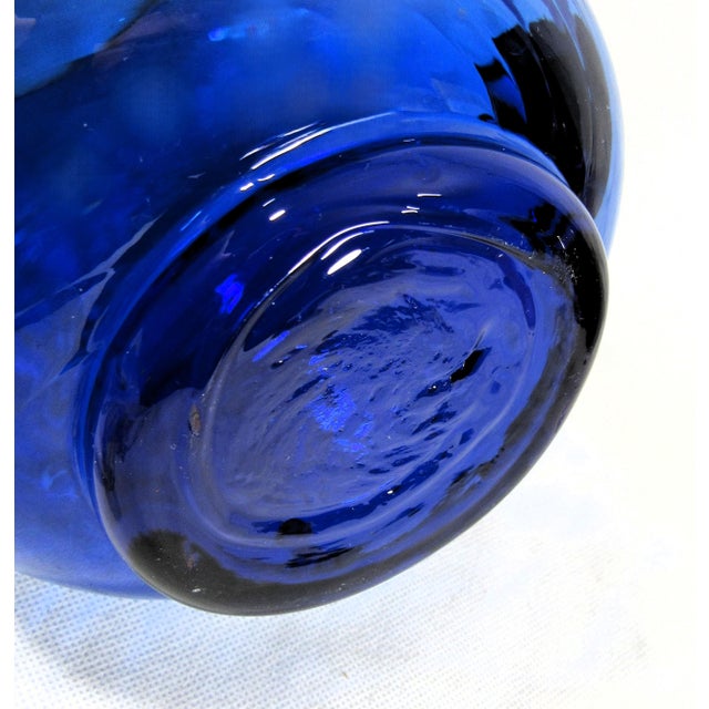 Mid 20th Century Mid Century Modern Cobalt Blue 1 Pitcher + 2 Wine Glasses For Sale - Image 12 of 13