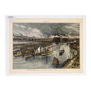 City of Chicago From Lighthouse Top on Lake Michigan, Original Print, 1884