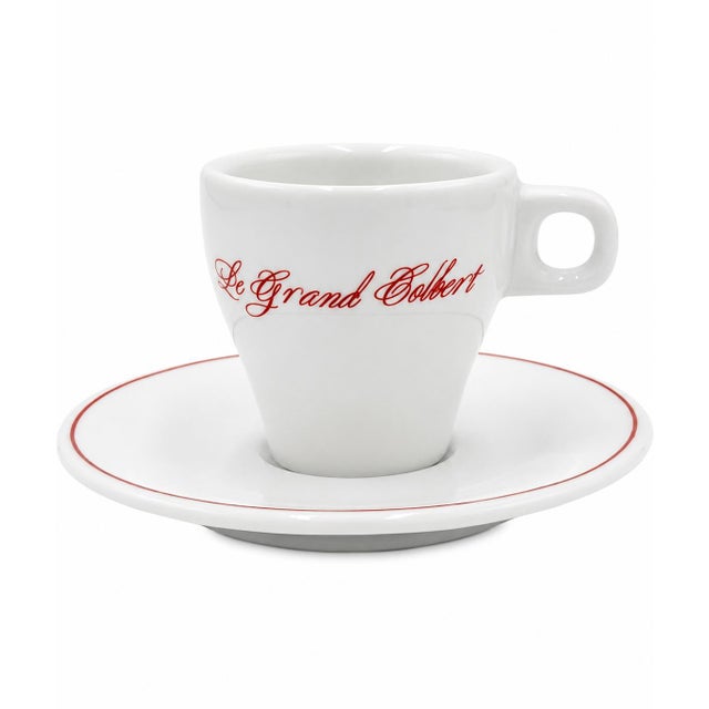 Vintage Le Grand Colbert Paris Restaurant Demitassse Cup & Saucer For Sale - Image 9 of 9