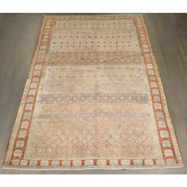 Camel Vintage Persian Decorative Rug - 6'9" x 10'5" For Sale - Image 4 of 9