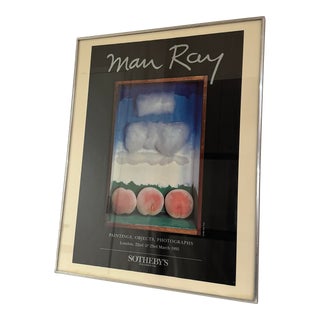 1995 Man Ray Three Peaches Poster for Sotheby's, Framed, Original For Sale