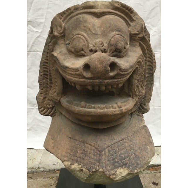 [unattributed] East Asia [likely Cambodia or Thailand] Khmer Lion Head, ca.1200 AD Carved stone 23-1/2 inches (h)...