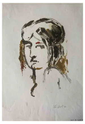 Leo Guida, Portrait, Original Mixed Media, 1961