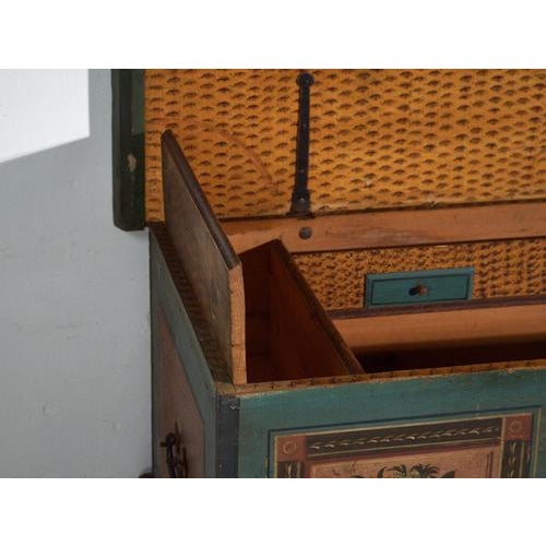 Antique Marriage Chest in Painted Pine, Central Europe, 1841 For Sale - Image 16 of 18