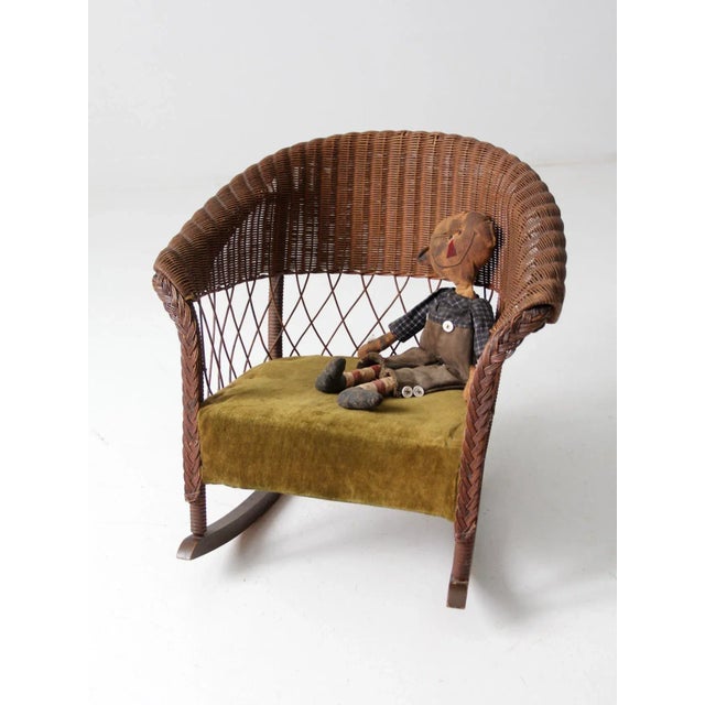 Antique Children's Wicker Rocking Chair | Chairish