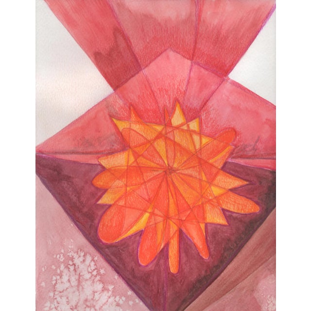 Paint "Super Nova" Original Abstract Painting, Guache on Watercolor Paper by C L Auker For Sale - Image 7 of 7