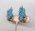 Hattie Carnegie Vintage 1950s Signed Hattie Carnegie Goldtone Faux-Turquoise Beaded Clip Earrings-2 Pieces For Sale - Image 4 of 7