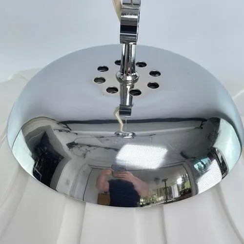 Silver Large Hanging Lamp by Guzzini for Meblo, 1970s For Sale - Image 8 of 12