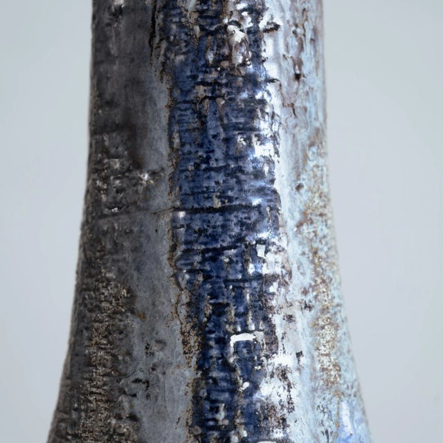 Blue Studio Pottery Lamps in Gray, Blue, and Brown attributed to Bo Borgstrom, Sweden, 1970s, Set of 2 For Sale - Image 8 of 13