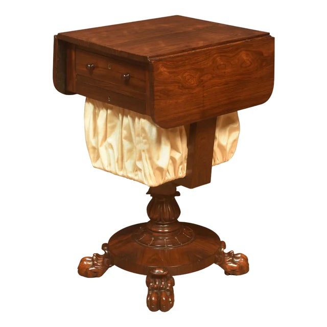 Vintage Rosewood Sewing Table For Sale