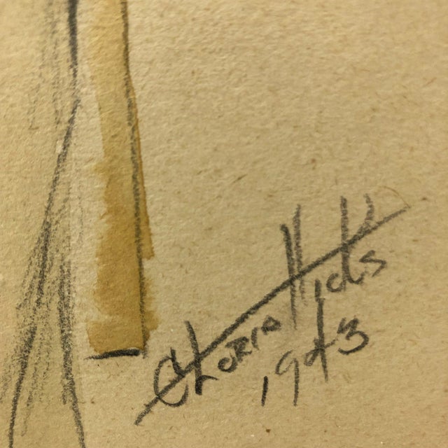 1943 Fashion Design Series Watercolor Painting, Gloria Hicks (American, 1916-) - #Sw-3w For Sale - Image 4 of 7