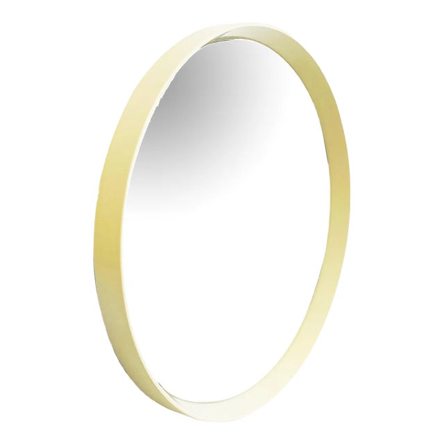 Italian Mid-Century Modern Round White Plastic Mirror, 1980s For Sale