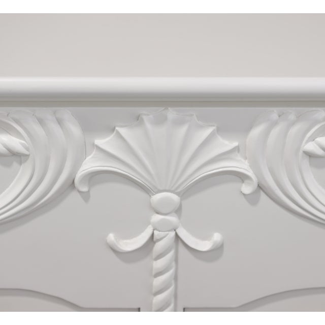 Wood A Classic European Baroque-Style White Embossed Storage Cabinet/Bathroom Vanity Base. For Sale - Image 7 of 14