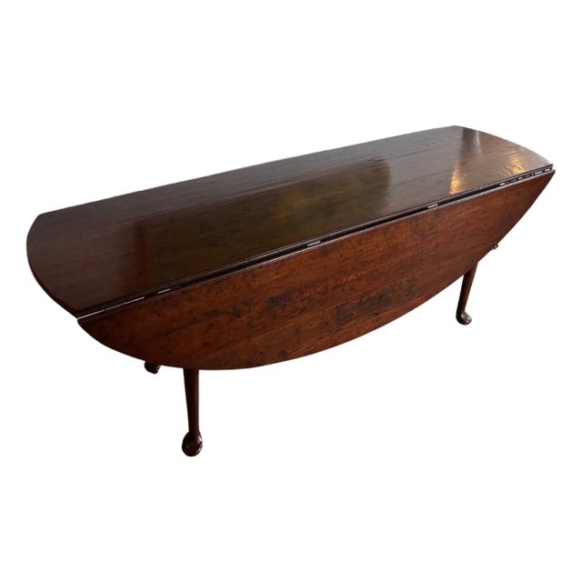 Early 20th Century Large English Oak Drop-Leaf Table For Sale