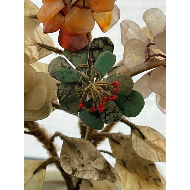 Gemstone 1920s Miniature Chinese Hard Stone Jade Tree For Sale - Image 7 of 12