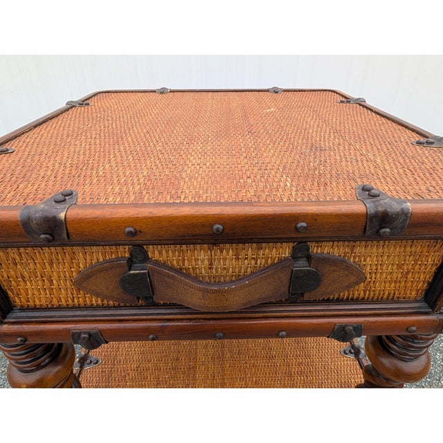 Mid 20th Century Vintage Theodore Alexander Wicker Rattan Barley Twist Étagère Accent Chest of Drawers For Sale - Image 5 of 17