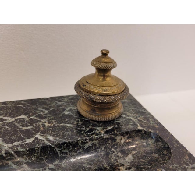 Napoleon III Desktop Set in Marble and Bronze, France, 1800s For Sale - Image 11 of 18