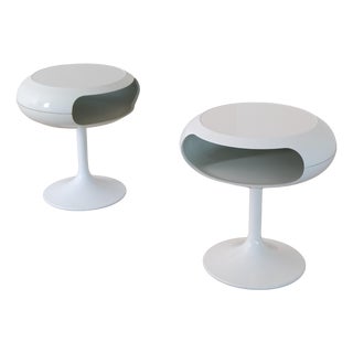 Space Age Fiberglass Bedside Tables from Opal Möbel, 1970s, Set of 2 For Sale