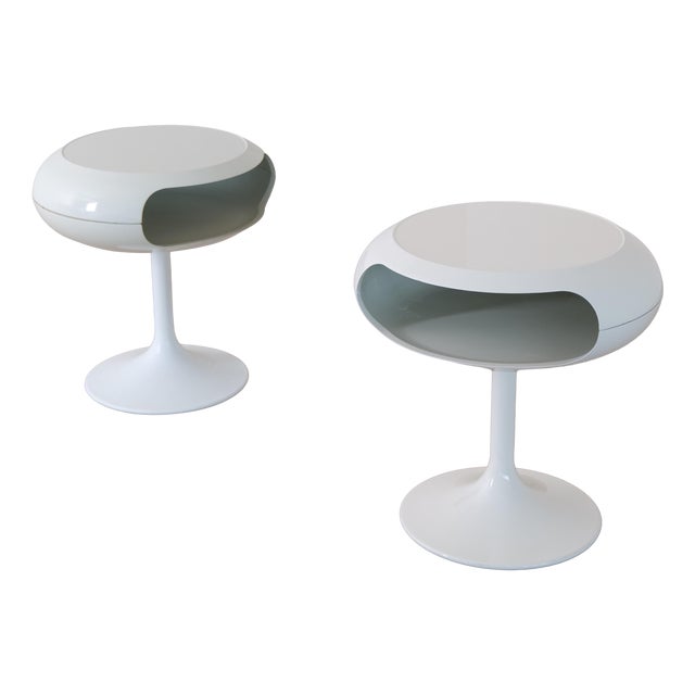 Space Age Fiberglass Bedside Tables from Opal Möbel, 1970s, Set of 2 For Sale