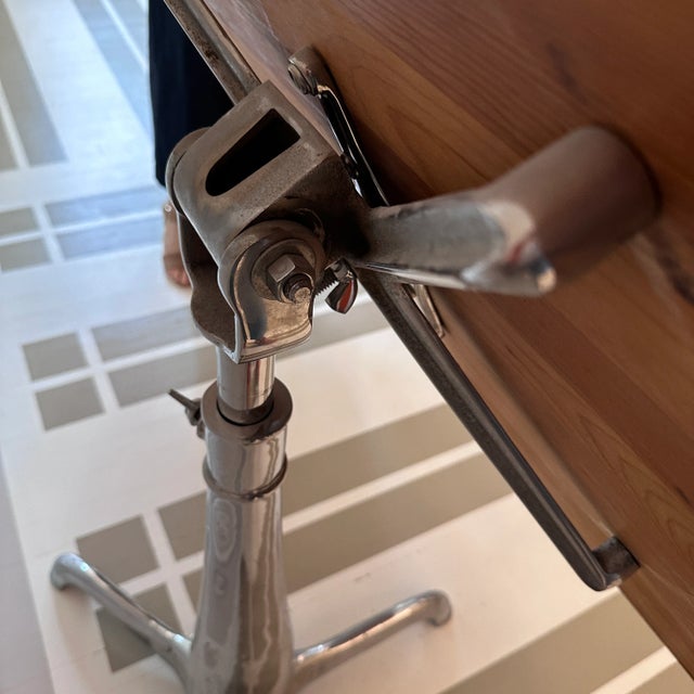 Mid 20th Century Drafting Table With Chrome Base For Sale - Image 4 of 12