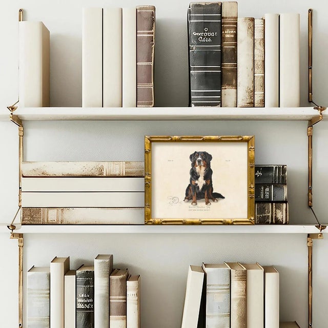 This reproduction print of a classic Bernese Mountain Dog is from our vintage "World of Dogs" series. Please note there...