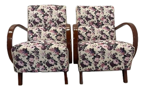 Art Deco Mad-Man Relax Chairs by Halabala for Up-Zavody, 1920, Set of 2