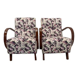 Art Deco Mad-Man Relax Chairs by Halabala for Up-Zavody, 1920s, Set of 2 For Sale