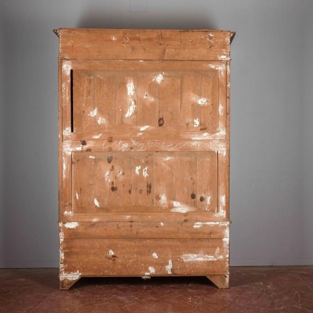 Brown Two Door Lacquered Wardrobe with Internal Compartment at the Base, Italy, Late 19th Century For Sale - Image 8 of 18