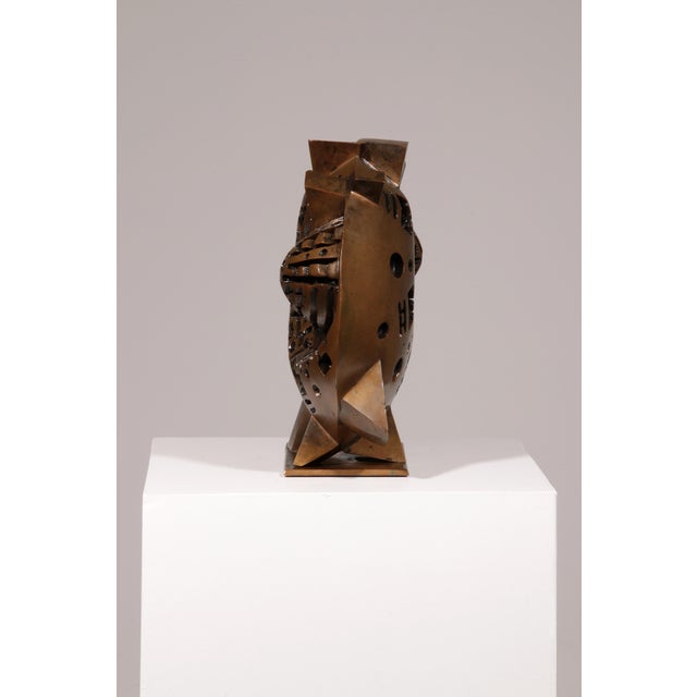 Brown Lino Tiné's Power Wheel, 1969, Example of Italian Abstract Sculpture For Sale - Image 8 of 14