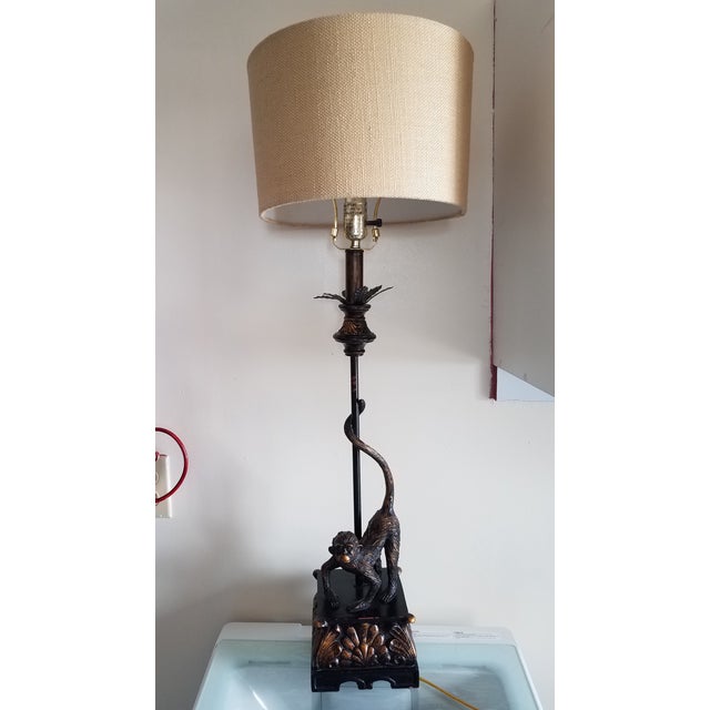 Antique Yunho Monkey Table Lamp With Resin Base and Shade Chairish