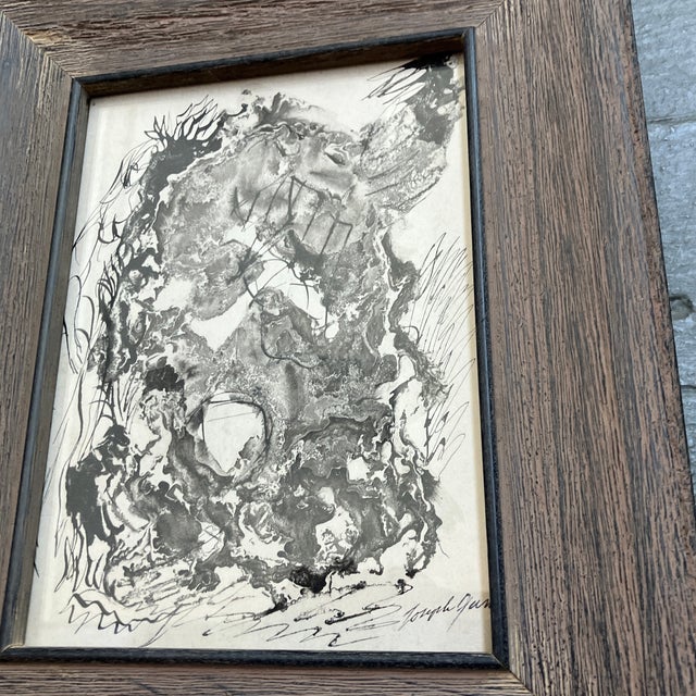 Original 5.5 x 7.5 painting on paper signed bottom right Overall size with frame is 9 x 11