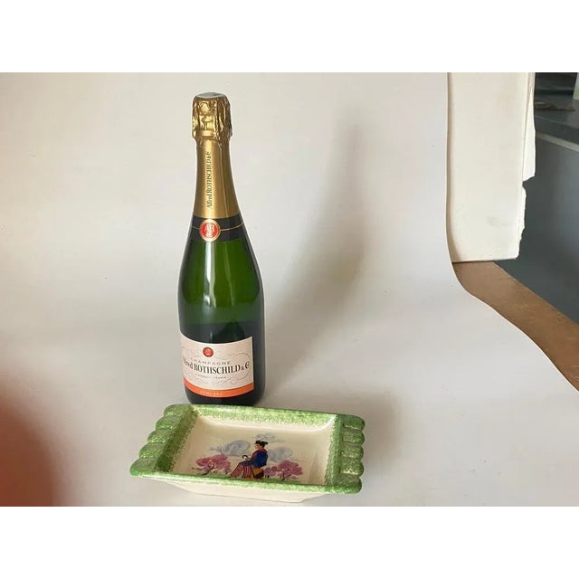 1950s Yellow Ceramic Butter Dish in the Style of Quimper, France, 1950 For Sale - Image 5 of 7