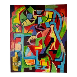 Thembinkosi Kohli " Split Images " Expressionist Abstract Acrylic on Canvas Painting