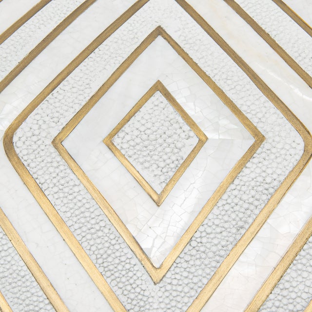 Set of 3 Shagreen Boxes With Mother of Pearl and Brass Details by R&y Augousti For Sale - Image 11 of 12