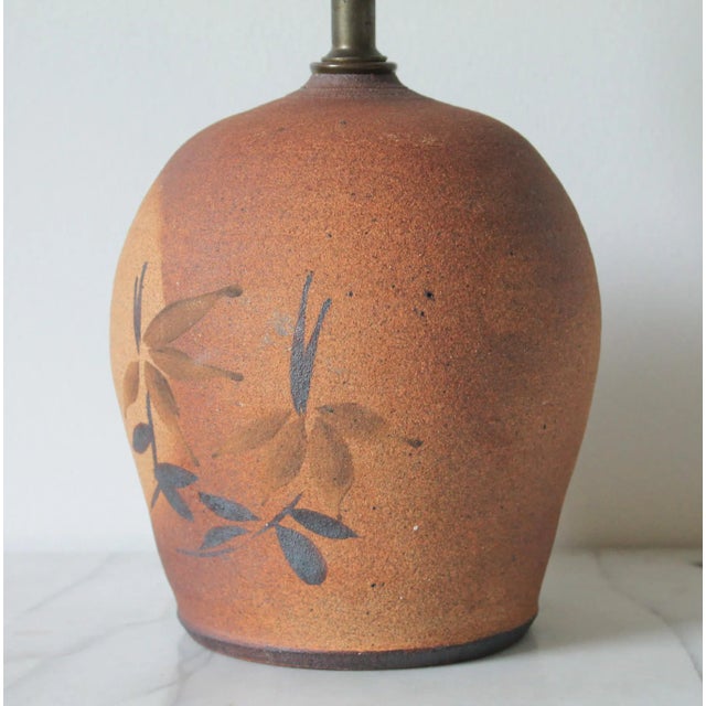 Vintage Studio Pottery Table Lamp For Sale In Milwaukee - Image 6 of 7