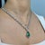 Metal Art Deco Pear Drop 9.81ct Emerald & 12.19ct Diamond Designer Necklace in 14k White Gold For Sale - Image 7 of 15