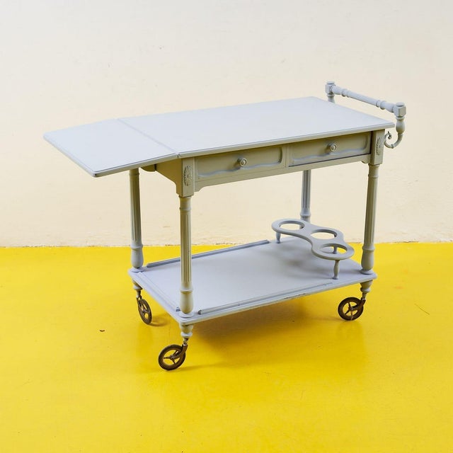 Serving Bar Cart with Drawers For Sale - Image 9 of 9