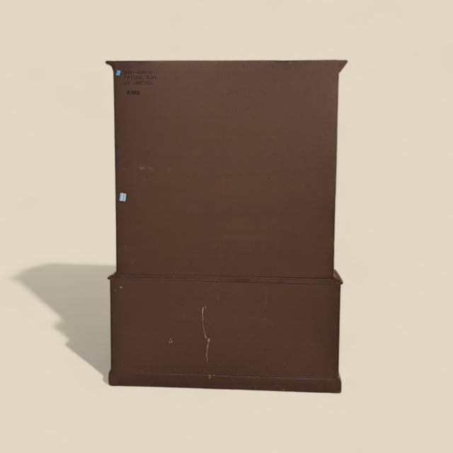 1960s 1960s Drexel Triune Mahogany Hutch Cabinet With Arched Display Doors For Sale - Image 5 of 18