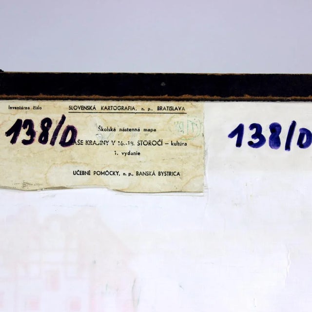 This is a great vintage school map produced in Czechoslovakia by Skolske pomucky n.p., which was a national factory for...