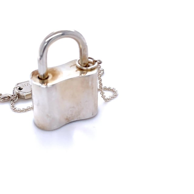 Tiffany & Co. Sterling Silver 1837 Padlock Key Chain 52.5g For Sale - Image 6 of 7