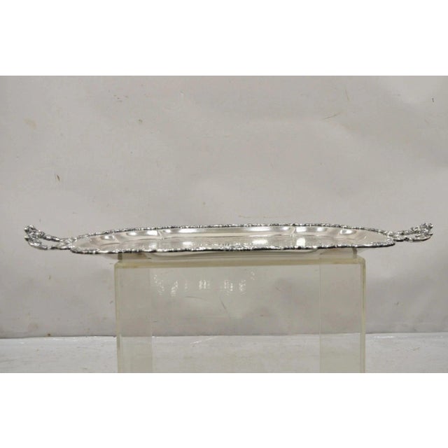 Vintage Community Ascot Sheffield Large Victorian Silver Plated Platter Bar Tray For Sale - Image 10 of 12